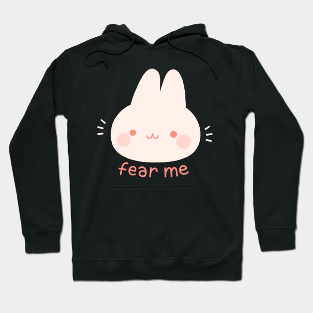 Fear Me Albino Bunny Hoodie by Niamh Smith Illustrations